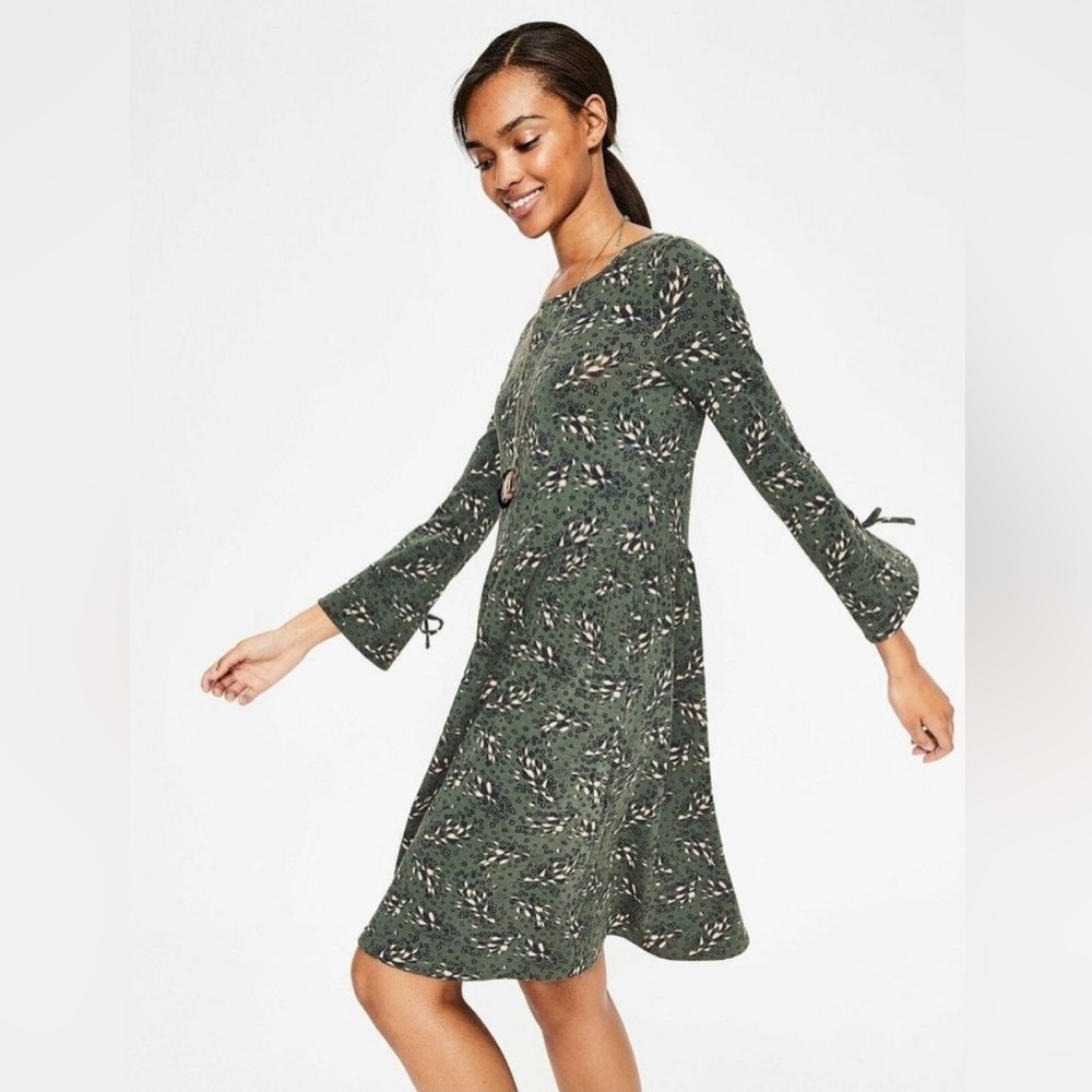 Boden Posie Green Long Sleeve Jersey Dress